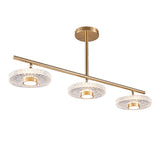 Modern Gold Linear LED 3-Light Kitchen Island Light for Dining Room