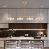 Modern Gold Linear LED 3-Light Kitchen Island Light for Dining Room