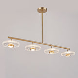 Modern Gold Linear LED 3-Light Kitchen Island Light for Dining Room
