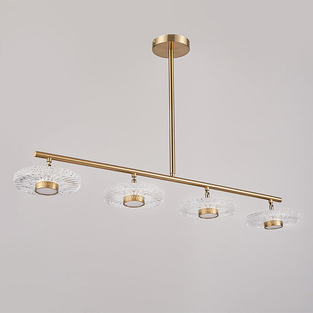 Modern Gold Linear LED 3-Light Kitchen Island Light for Dining Room