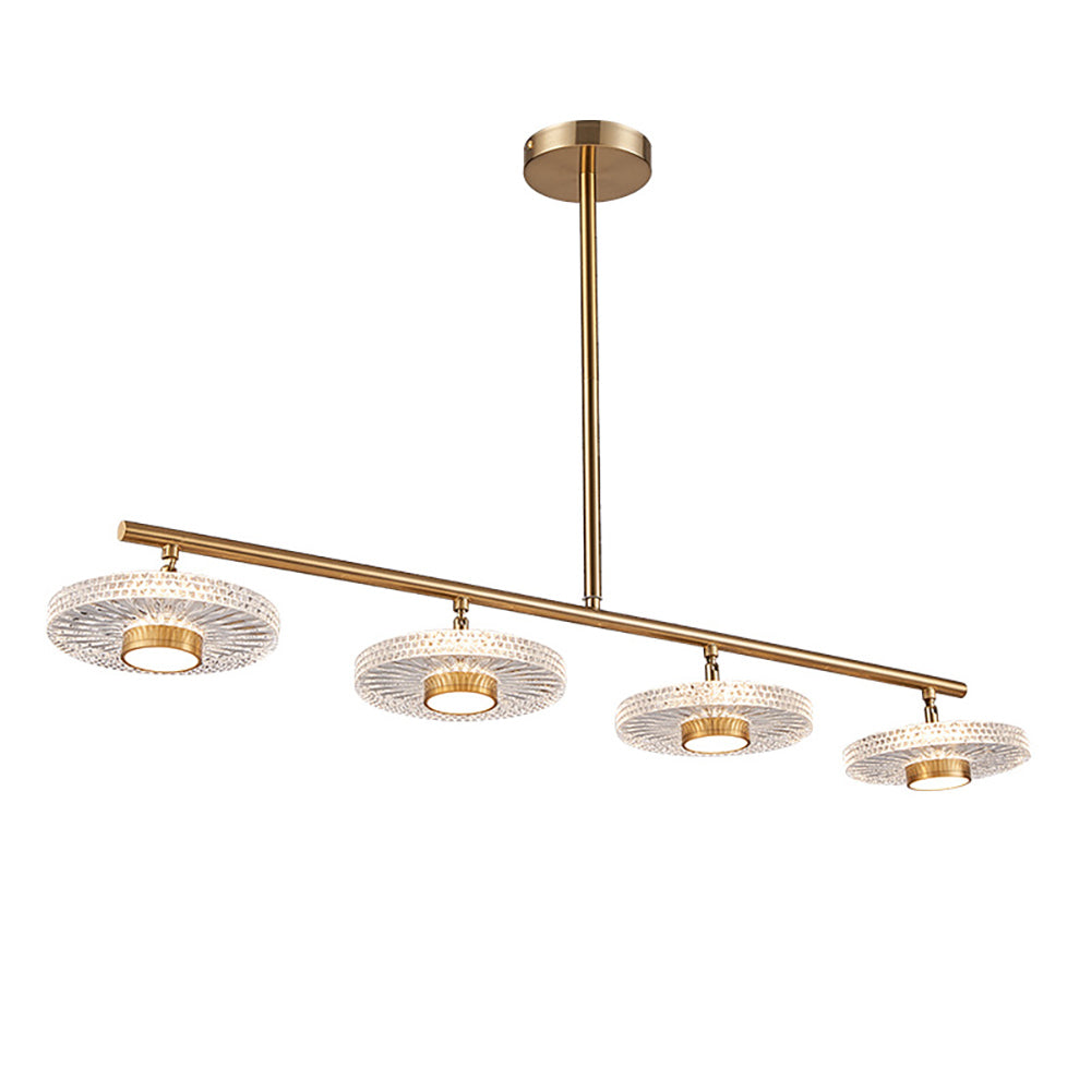 Modern Gold Linear LED 3-Light Kitchen Island Light for Dining Room