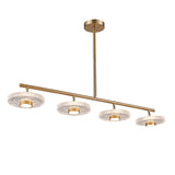 Modern Gold Linear LED 3-Light Kitchen Island Light for Dining Room