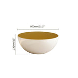 Modern Black & White Bowl-Shaped & Drum Shaped Coffe Table Set with Round Brown Top