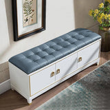 39.4" Faux Leather Upholstered Entryway Bench with Storage Shoe Cabinet 3-Door