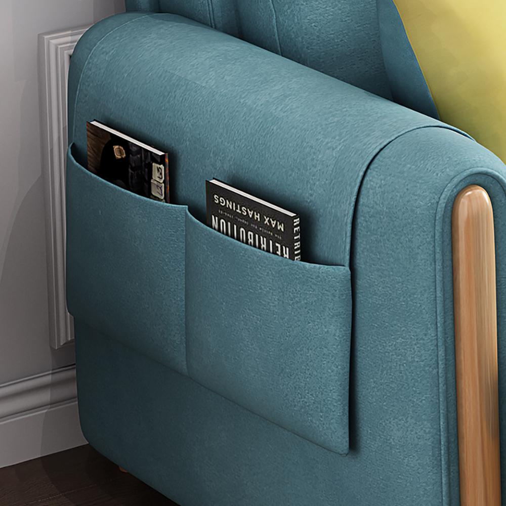 81.1" Blue Arm Full Sleeper Sofa Bed with Storage&Side Pockets