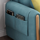 81.1" Blue Arm Full Sleeper Sofa Bed with Storage&Side Pockets