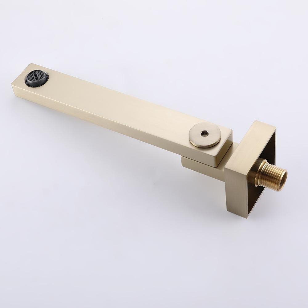 Ultramodern Brushed Gold Wall Mounted Swirling Tub Filler Faucet with Hand Shower