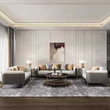 Gray & Beige Modern Living Room Set Faux Leather Upholstered Sofa Set Pillow Included-Richsoul-Furniture,Living Room Furniture,Living Room Sets
