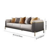 Gray & Beige Modern Living Room Set Faux Leather Upholstered Sofa Set Pillow Included-Richsoul-Furniture,Living Room Furniture,Living Room Sets