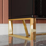 Aro Black Shoe Storage 18 Pairs Shoes Cabinet in Gold