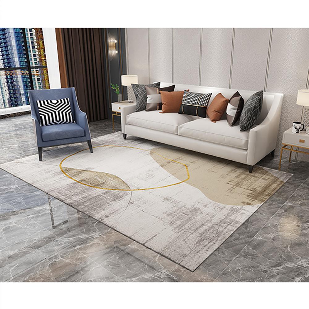 6'x9' Modern Simple Beige&Gold Rectangle Area Rug