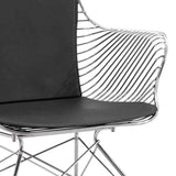 Postmodern Dark Gray PU Leather Side Chair Accent Chair with Geometric Base-Richsoul-Chairs & Recliners,Furniture,Living Room Furniture