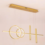 Geometric Dimmable Kitchen Island Light Metal Pendant Light in Black