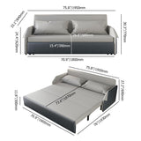 76.8" Convertible Storage Sofa Leather Cotton&linen Upholstered Full Sleeper Sofa