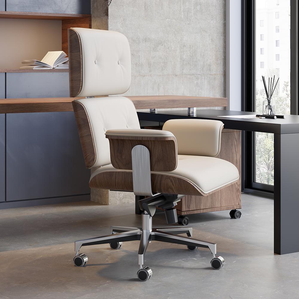 Modern Black Home Office Chair Upholstered Swivel Task Office Chair Height