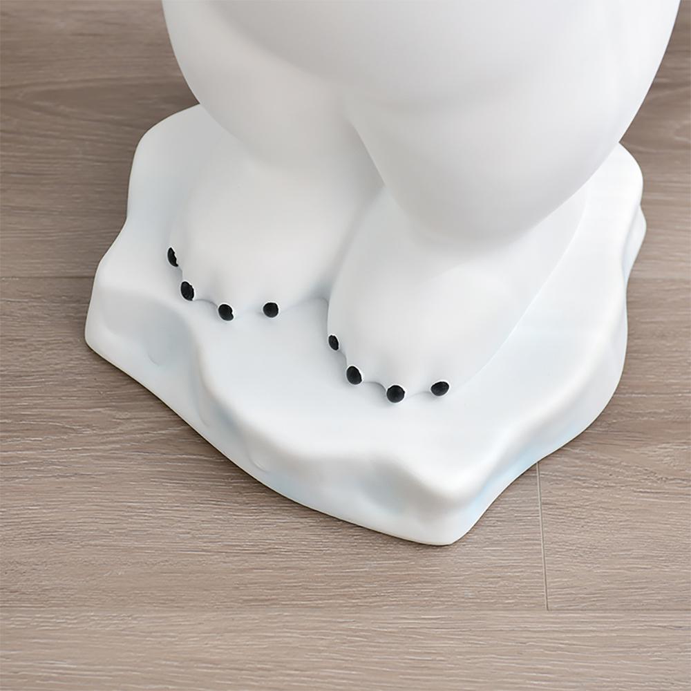 Modern White Bear Side Table Resin Tiered Tray Top End Table in Gold