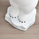 Modern White Bear Side Table Resin Tiered Tray Top End Table in Gold