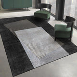 5' x 8' Designer Modern Style Rectangular Black Geometric and Physics Area Rug