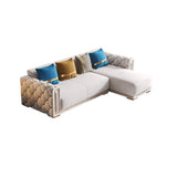 110.2" Modern Beige Sectional Sofa Loveseat with Chaise & Tufted Armrest-Richsoul-Furniture,Living Room Furniture,Sectionals