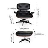 2-Pieces Walnut Swivel Recliner with Ottoman Lounge Chair Set-Richsoul-Chairs & Recliners,Furniture,Living Room Furniture