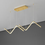 Gold LED Island Light Fixture 2-Light Geometric Kitchen Pendant Light