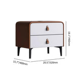 Modern Nightstand End Side Accent Table with 2 Drawers Nightstand