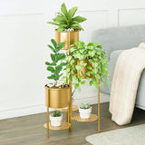 31.4" Tall Metal Modern 3-Tiered Plant Stand Corner Plant Stand Indoor