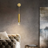 Modern Armed Wall Sconce 1-Light Brass Wall Light Indoor Wall Lighting