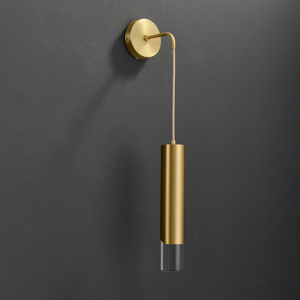 Modern Armed Wall Sconce 1-Light Brass Wall Light Indoor Wall Lighting