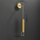 Modern Armed Wall Sconce 1-Light Brass Wall Light Indoor Wall Lighting