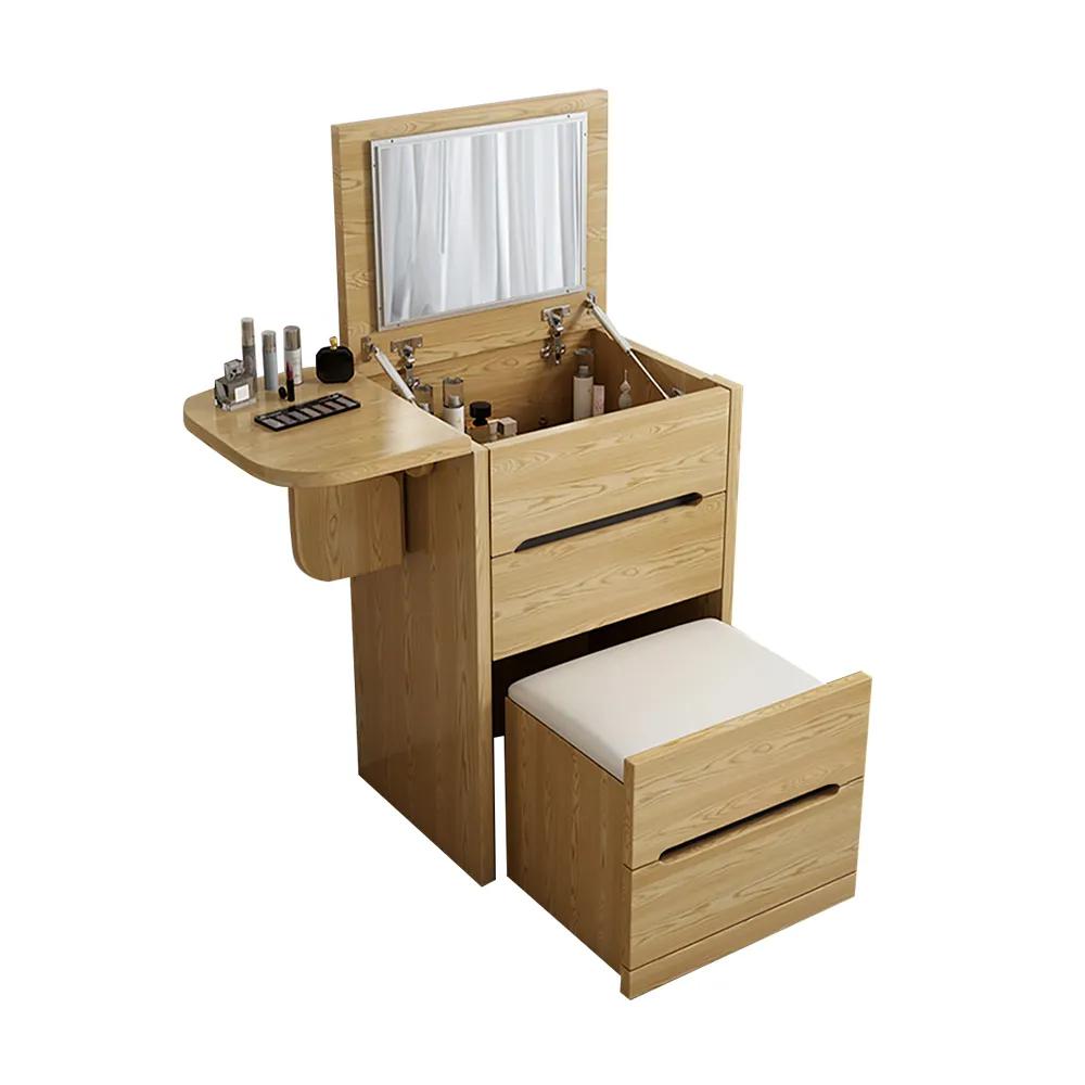 Nordic Flip Top White Makeup Vanity_Mini with Stool & Mirror