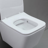 Wall Hung Toilet with In-Wall Tank and Carrier System Elongated 1.1/1.6 GPF Dual Flush in White