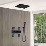 20'' Wall-Mounted LED Thermostatic Shower System with Waterfall Rain & 4 Body Jets