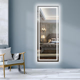 Full Length Wall Mirror with Lights 55 x 21 White Frameless LED Dressing Mirror