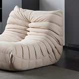 Minimalist Creative Beige Reclining Accent Chair of Leathe-Aire-Chairs & Recliners,Furniture,Living Room Furniture