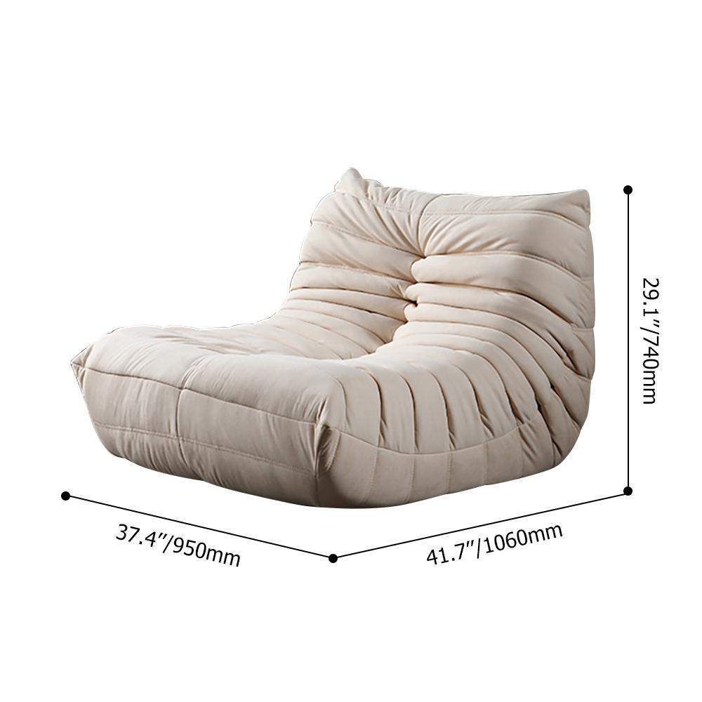 Minimalist Creative Beige Reclining Accent Chair of Leathe-Aire-Chairs & Recliners,Furniture,Living Room Furniture