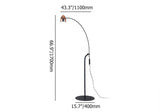 Black Arching Floor lamp Gooseneck Standing Lamp Rose Gold Shade