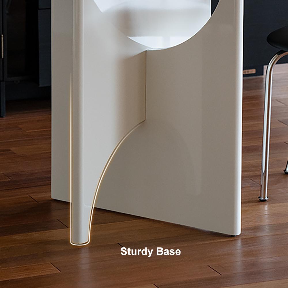 39" White Round Dining Table for 4 Seaters with Cross Base