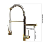 Brewst Luxury Single Hole Pull Out Sprayer Double Spout Kitchen Faucet Solid Brass