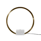 Postmodern LED Circle Table Lamp in Gold with White Marble Base