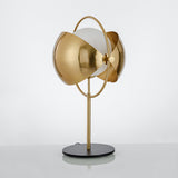 Postmodern Glass Globe Table Lamp 1-Light with Rotatable Shade in Gold for Bedroom