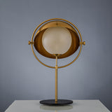 Postmodern Glass Globe Table Lamp 1-Light with Rotatable Shade in Gold for Bedroom