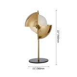 Postmodern Glass Globe Table Lamp 1-Light with Rotatable Shade in Gold for Bedroom