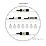 Modern Metal Gold Round Wine Rack Wall Mounted Wine Rack Glass Rack