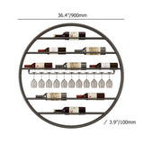 Modern Metal Gold Round Wine Rack Wall Mounted Wine Rack Glass Rack
