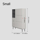 55.1" Nordic Light Gray Shoe Cabinet Rectangle with Turnover Doors in Large