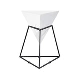 Modern Black Geometric Wood End Table Accent Side Table