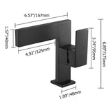 Ultra-Thin Matte Black Single Handle Waterfall Bathroom Sink Faucet Solid Brass Single Hole