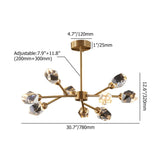 Modern Brass Sputnik Crystal Chandelier 9-Light for Living Room & Dining Room