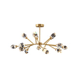 Modern Brass Sputnik Crystal Chandelier 9-Light for Living Room & Dining Room